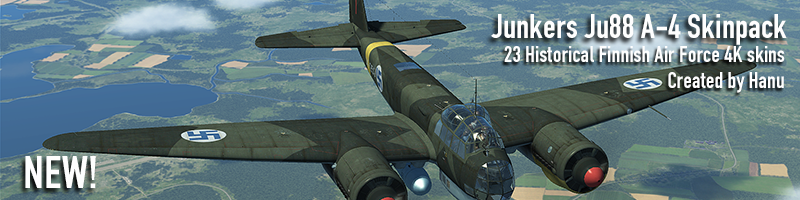 23 Historical Finnish Air Force Junkers Ju88 A-4 4K skins.